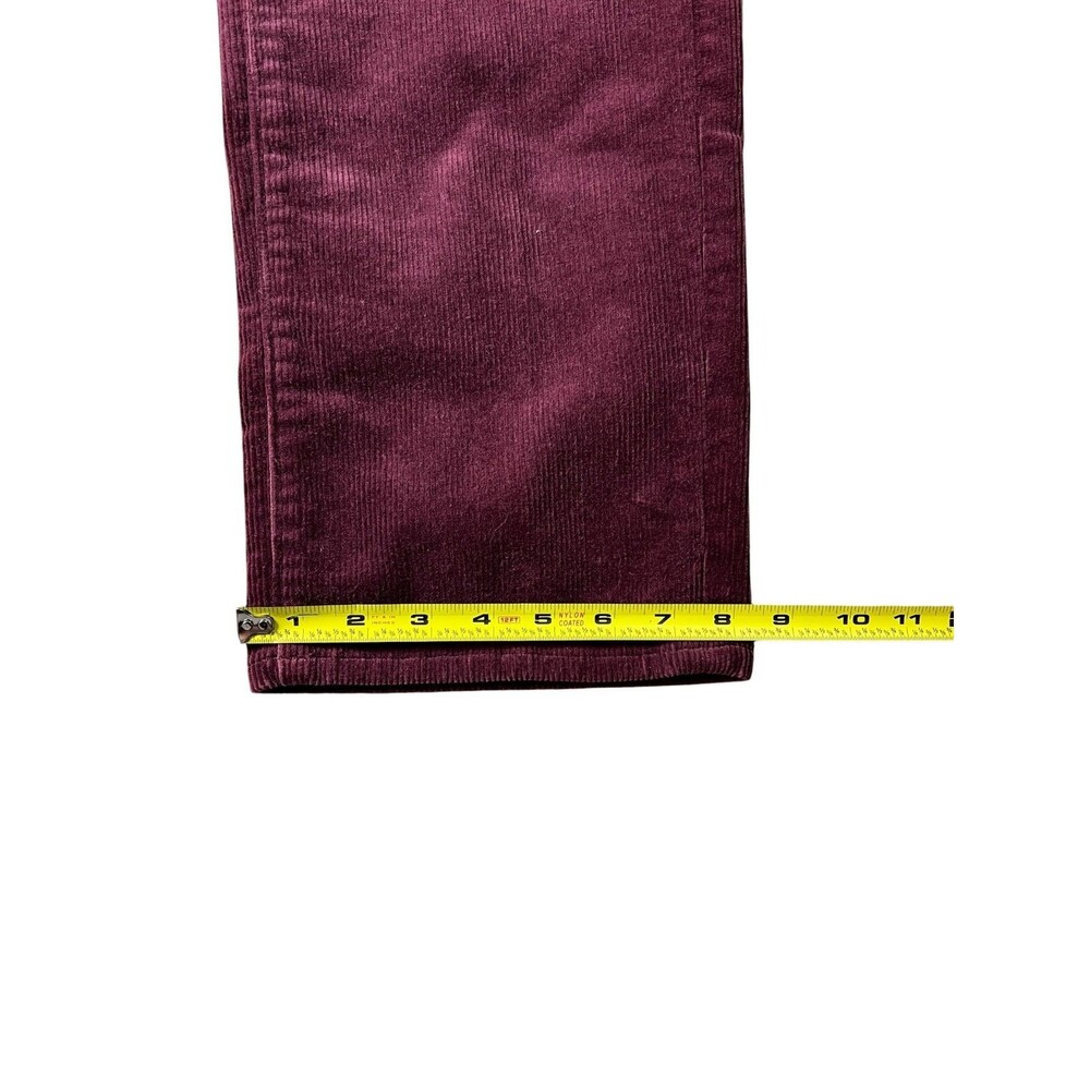 Quince Women's Burgundy Organic Stretch Corduroy Straight Leg Pants Jeans  14 - Picture 8 of 12